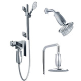 Aimex Water PureRain metal shower filter installed on handheld hose_ fixed shower arm_ and rain shower head