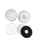 Aimex plastic dome water filter showing washable 0.5-micron felt pad system
