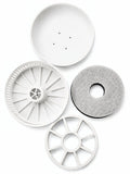 Aimex plastic dome water filter opened showing internal layer and housing