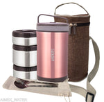 NEW Vacuum Insulated Stainless Steel 3 Layer Bento Lunch Box Insulated Food Jar
